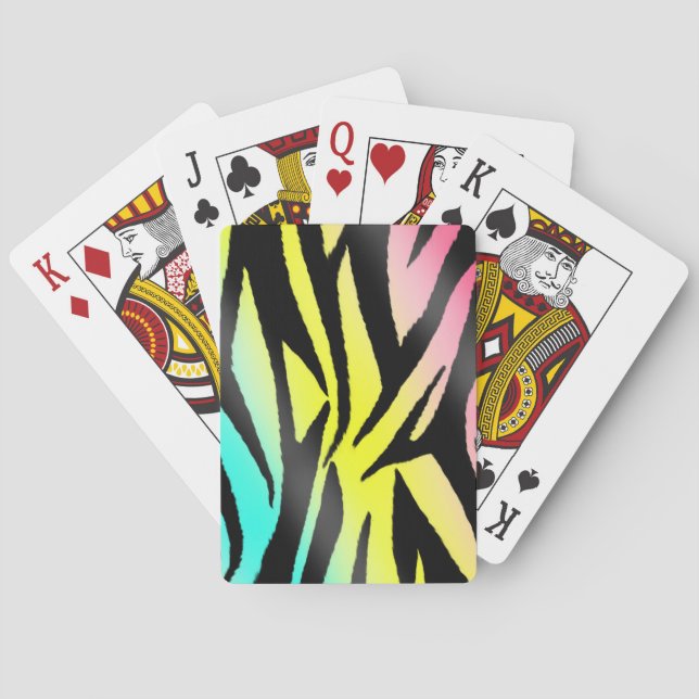 Baraja De Cartas Neon Zebra Print Playing Cards (Reverso)