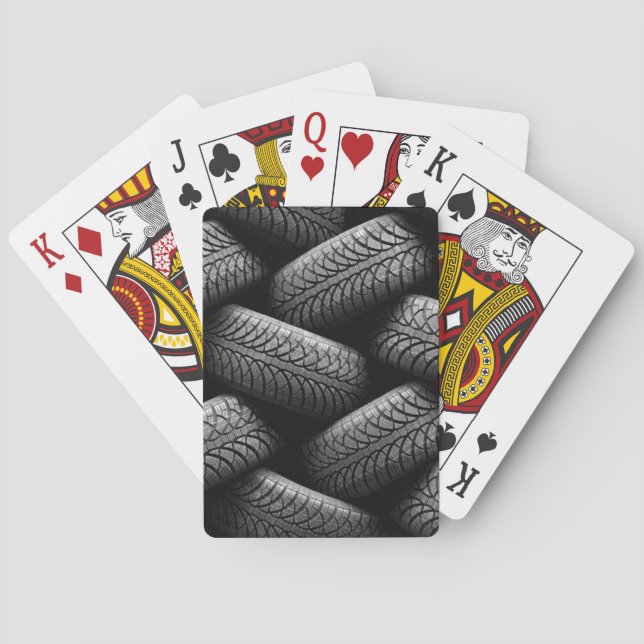 Baraja De Cartas Neumáticos para coches negros (Reverso)