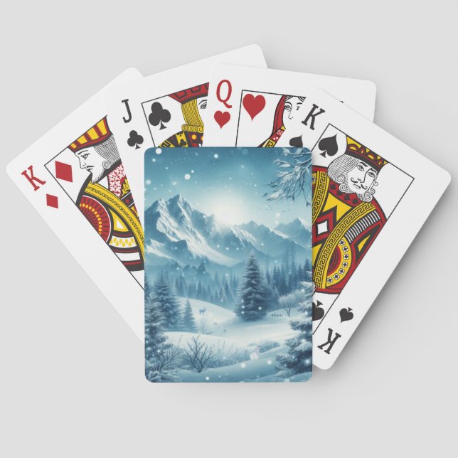 Baraja De Cartas Nevada Winter Mountain (Reverso)