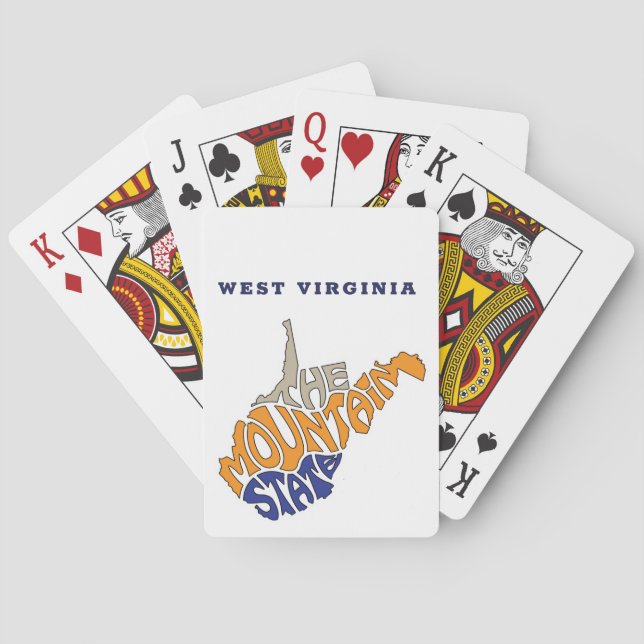 Baraja De Cartas Nickname Word Art de Virginia Occidental (Reverso)