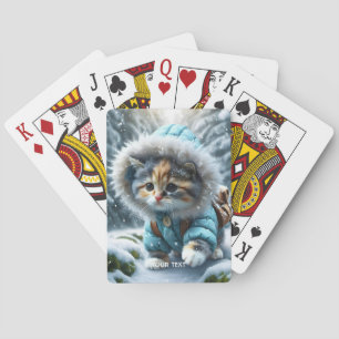 Baraja De Cartas Nieve de gatito de invierno deliciosa