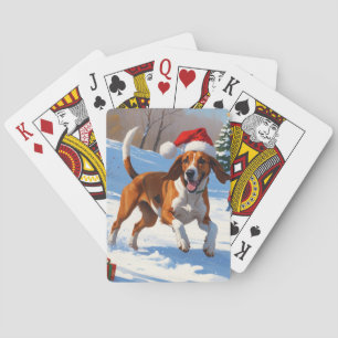 Baraja De Cartas Nieve festiva de Navidades de Foxhound ingleses es