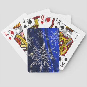 Baraja De Cartas Nieve sobre fondo azul