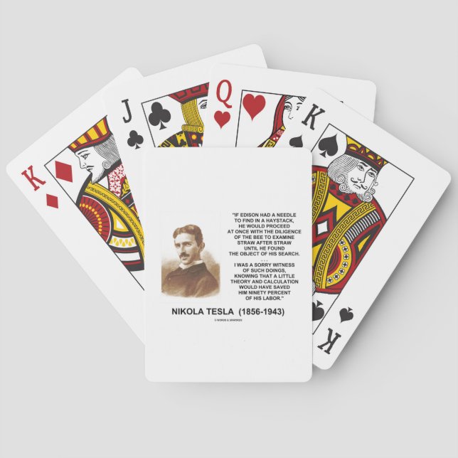 Baraja De Cartas Nikola Tesla Needle En Cálculo De Teoría Haystack (Reverso)