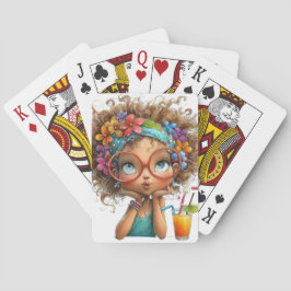 BARAJA DE CARTAS NIÑA ADORABLE DE VERANO