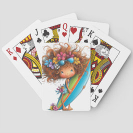 BARAJA DE CARTAS NIÑA ADORABLE DE VERANO