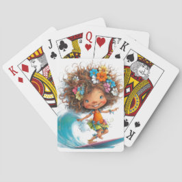 BARAJA DE CARTAS NIÑA ADORABLE Y DULCE CON TEMA DE VERANO