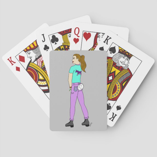Baraja De Cartas niña con cola de conejo   (Reverso)