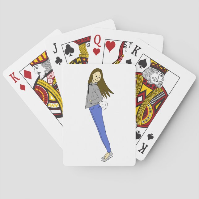 Baraja De Cartas niña con cola de conejo (Reverso)