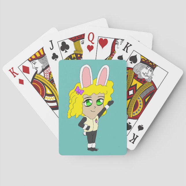 Baraja De Cartas niña de parto chibi (Reverso)