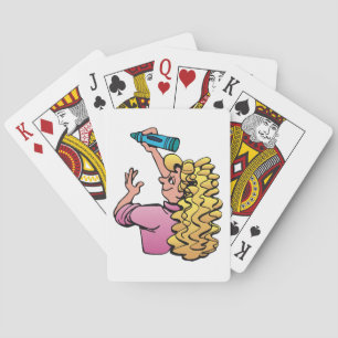 Baraja De Cartas Niña Juguetona con Crayón