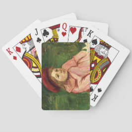 Baraja De Cartas Niña pequeña en un Beret rojo