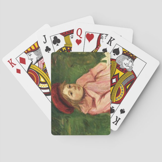 Baraja De Cartas Niña pequeña en un Beret rojo (Reverso)