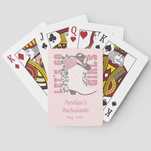 Baraja De Cartas Niña Rosa Última Bachelorette De Rodeo (Reverso)