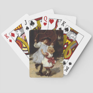 Baraja De Cartas Niñas saltando con una cuerda de saltar