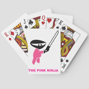 Baraja De Cartas Ninja rosa con espada