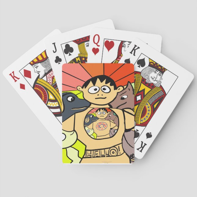 Baraja De Cartas Niño curioso y sus animales caprichosos (Reverso)