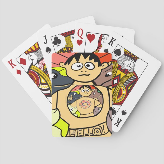 Baraja De Cartas Niño curioso y sus animales caprichosos (Reverso)