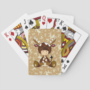 Baraja De Cartas Niño personalizado con traje de reno