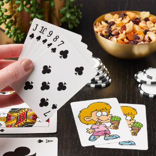Baraja De Cartas Niño Personalizado lindo comiendo helado