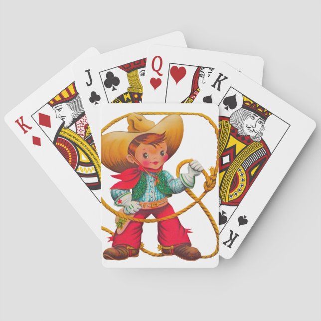Baraja De Cartas Niño retro niño vago occidental (Reverso)