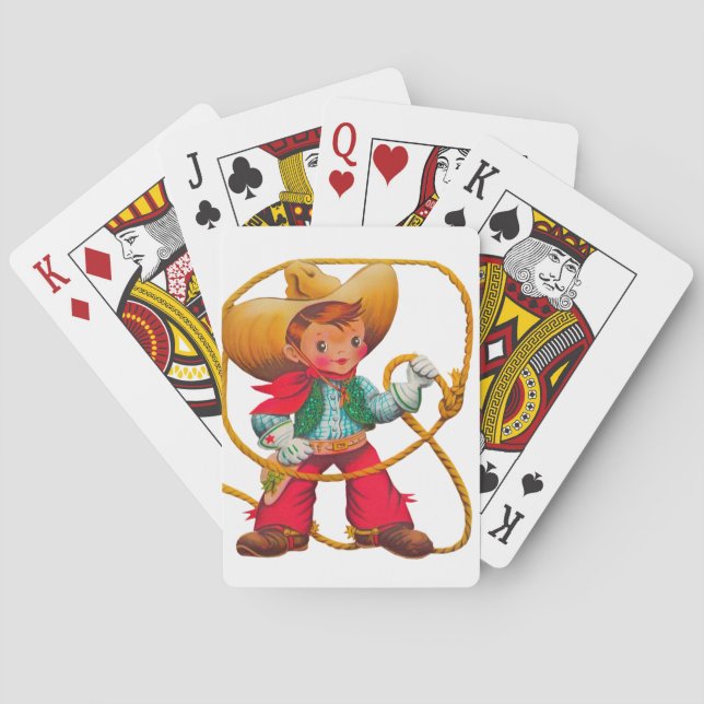 Baraja De Cartas Niño retro niño vago occidental (Reverso)
