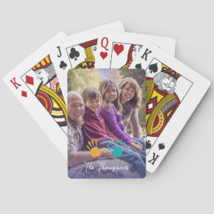 Baraja De Cartas Niños de fotografía familiar Handsprint Moderno