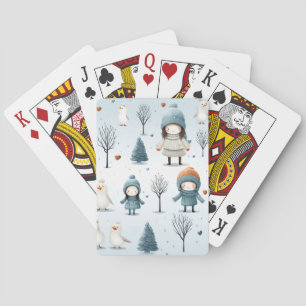 Baraja De Cartas Niños de invierno jugando