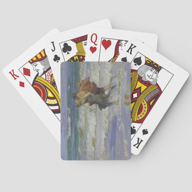 Baraja De Cartas Niños en la playa (por Edward Henry Potthast) (Reverso)