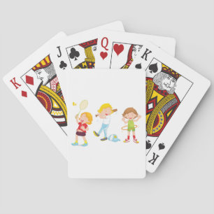 Baraja De Cartas Niños Jugando Deportes Actividad Infantil