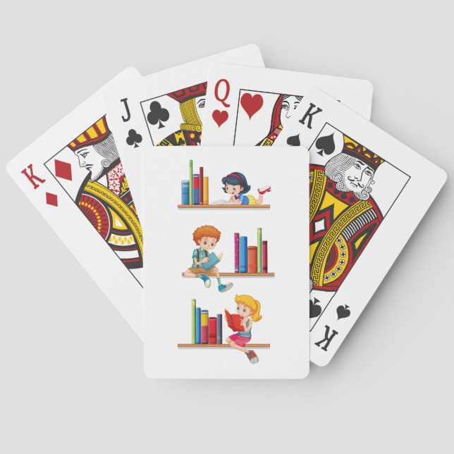Baraja De Cartas Niños leyendo libros (Reverso)