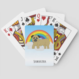 Baraja De Cartas Niños pug pugicornios de unicornio