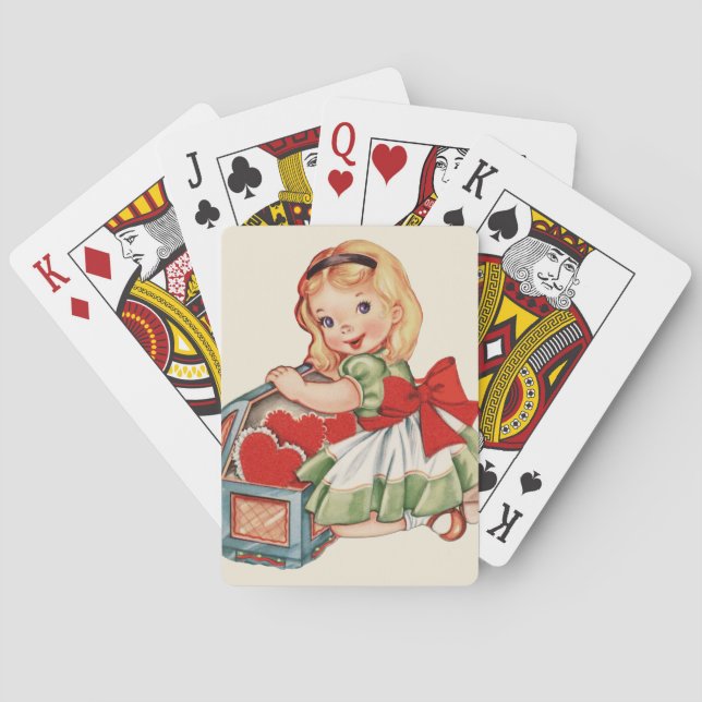 Baraja De Cartas Niños retro-niños Chicas del corazón (Reverso)