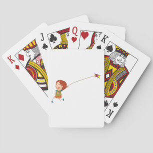 Baraja De Cartas Niños Volando Cometa Infancia Feliz