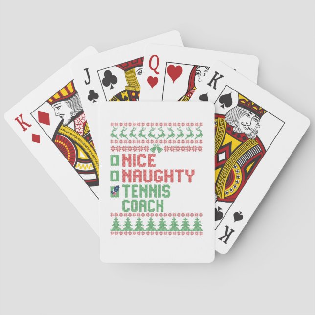 Baraja De Cartas Niza Navidades de entrenadores de tenis a juego (Reverso)