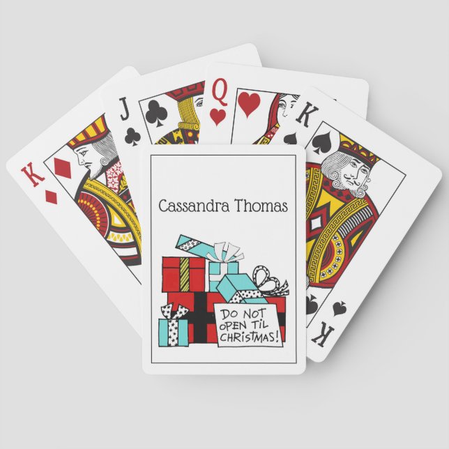 Baraja De Cartas No abrir hasta que Navidad presente navidad (Reverso)