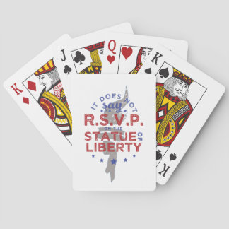 Baraja De Cartas No Dice RSVP en la Estatua de la Libertad