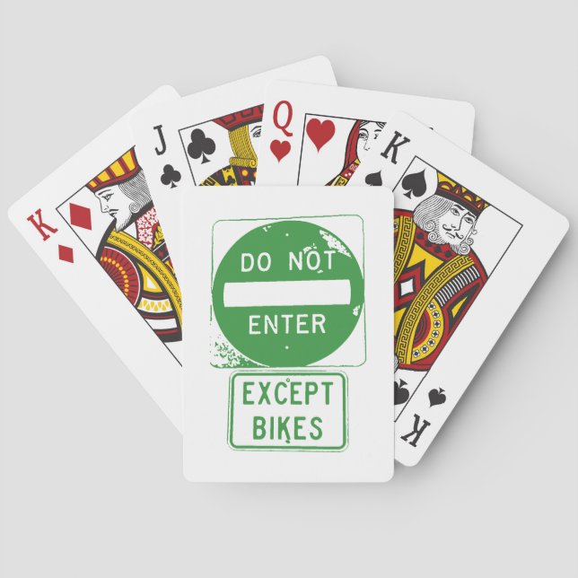Baraja De Cartas No entrar excepto bicicletas (Reverso)