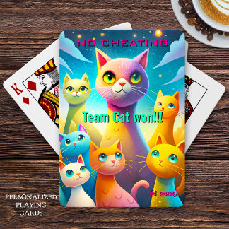 Baraja De Cartas No Hacer Trampa Equipo Gato Ganó Caprichoso Colori