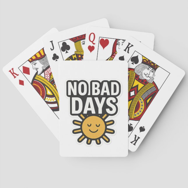 Baraja De Cartas No hay días malos | Diseño Sunshine positivo" (Reverso)