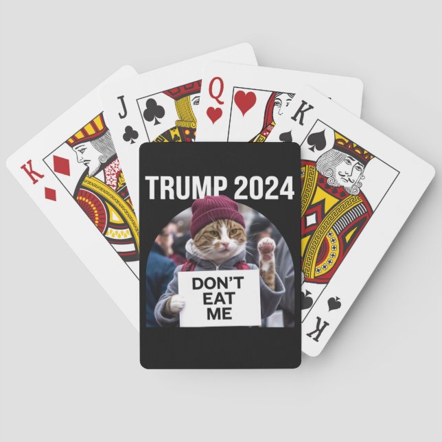 Baraja De Cartas No me comas gatos para Trump 2024 (Reverso)