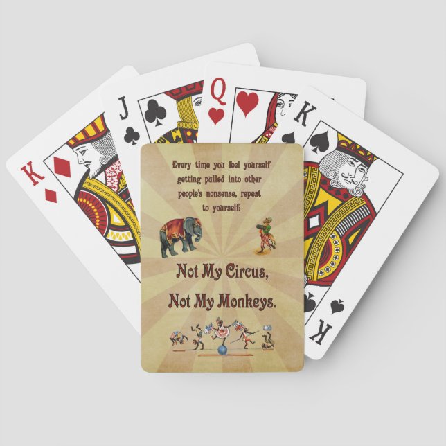 Baraja De Cartas No mis monos, no mi circo (Reverso)