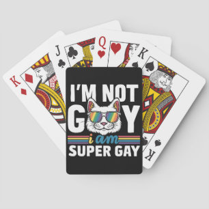 Baraja De Cartas No soy gay, soy super gay LGBT Orgullo gay gato
