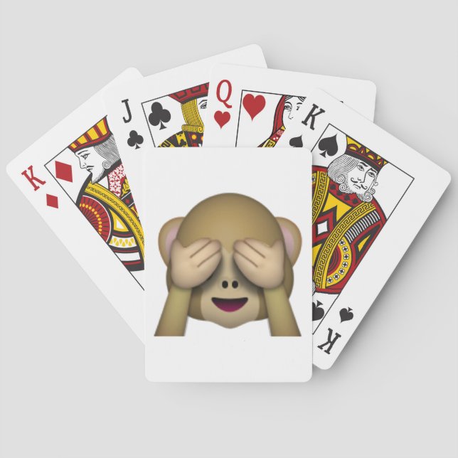 Baraja De Cartas No ver Mono Malvado - Emoji (Reverso)