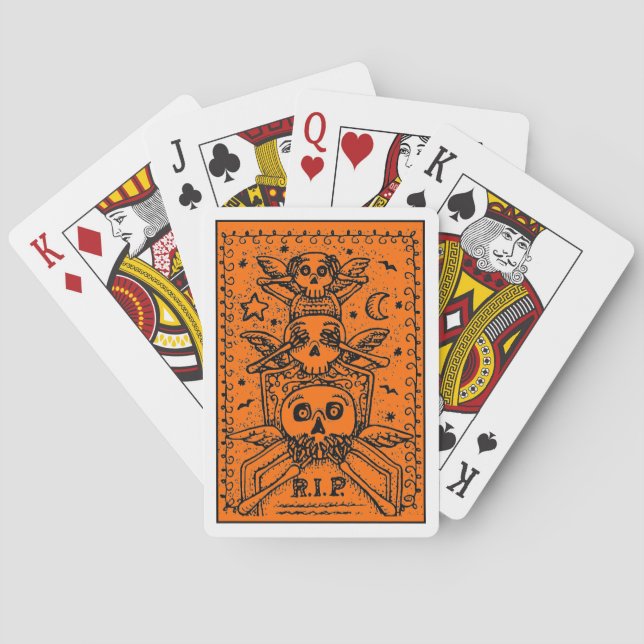 BARAJA DE CARTAS NO VER NINGÚN CEMENTERIO MALO SKELETON TOMBSTONE,  (Reverso)