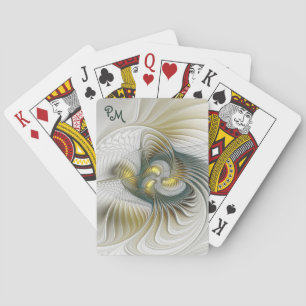 Baraja De Cartas Noble Resumen Verde azulado Resumen de Iniciales d