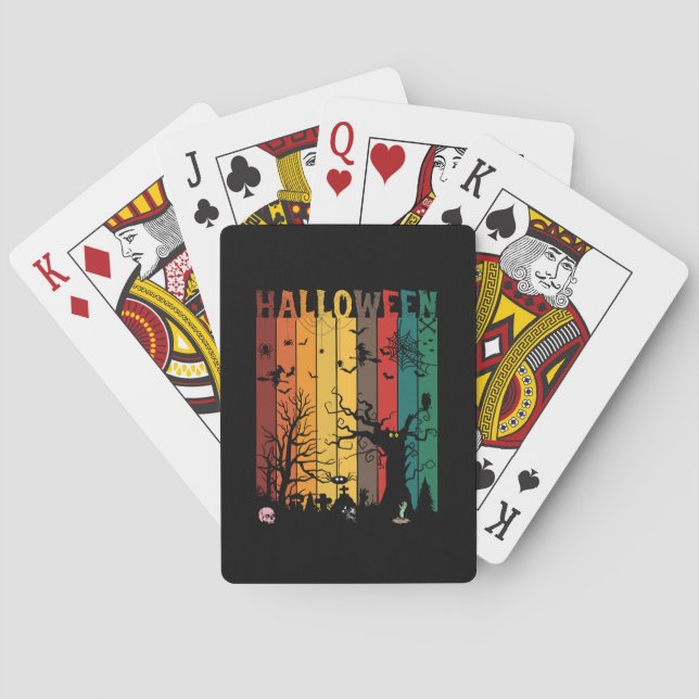 Baraja De Cartas Noche Colorida de Halloween (Reverso)