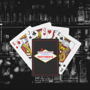 Baraja De Cartas Noche de Casino de Señal de Vegas Personalizada 