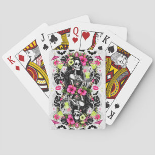 Baraja De Cartas Noche de chicas de Halloween   Fiesta de esqueleto