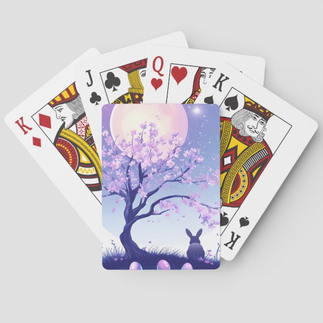 Baraja De Cartas Noche de conejo lunar (Reverso)